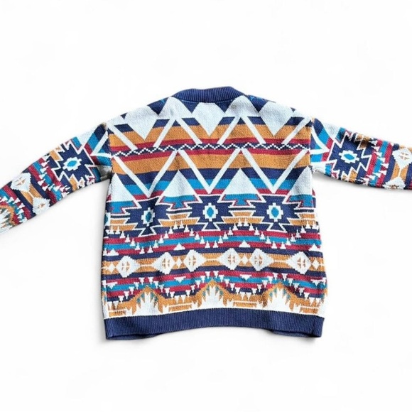 Southwestern Aztec Print Open Front Cardigan Sweater Boho Tribal size medium - Picture 3 of 4